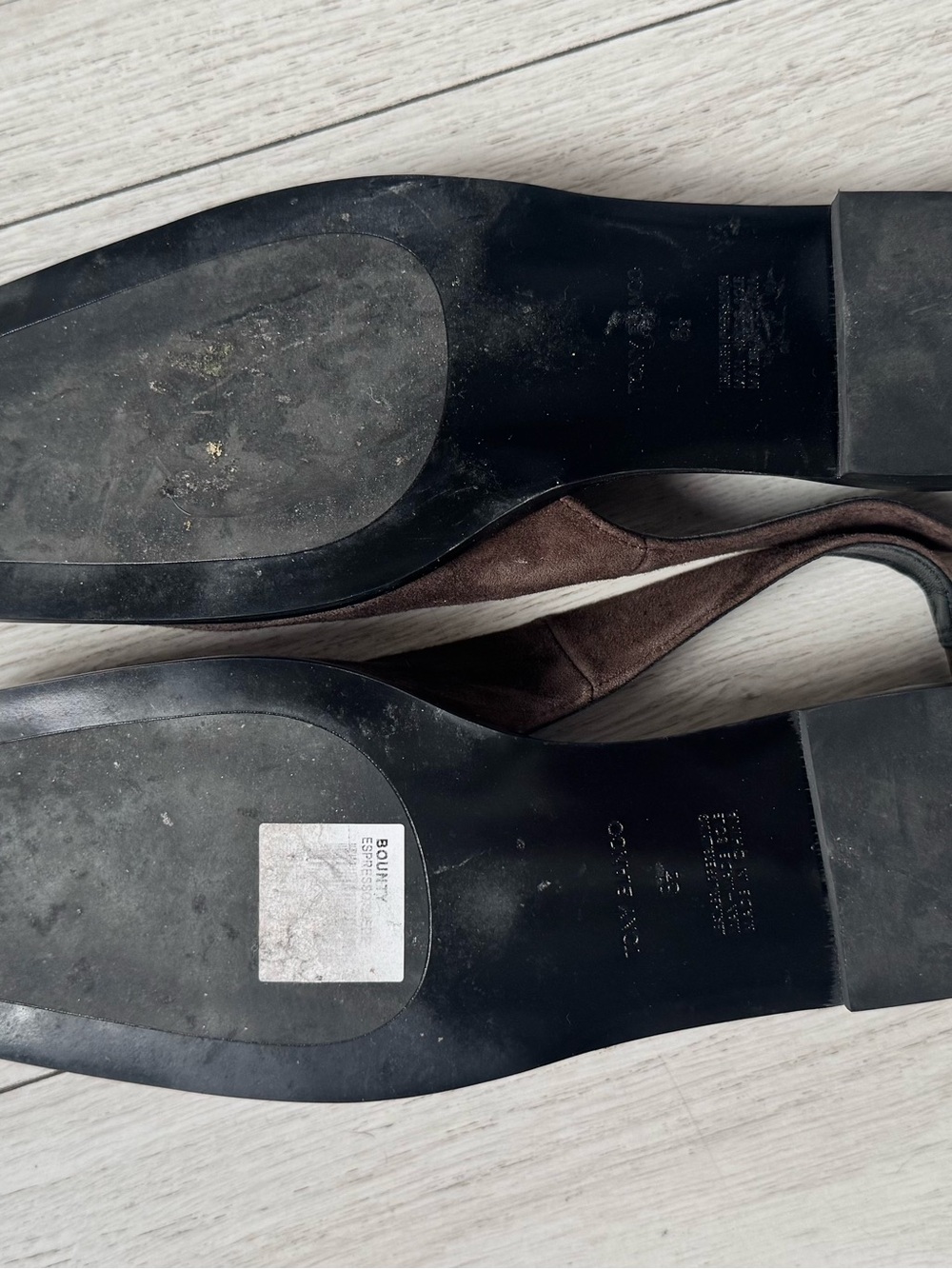 Tony Bianco Brown Suede Square-Toe Slingback Flats - Picture 2 of 3